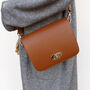 Small Satchel Style Caramel Leather Crossbody, thumbnail 1 of 11