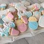 Gender Reveal Baby Shower Biscuits Set Of 12, thumbnail 1 of 5