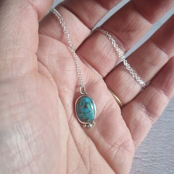 Handmade Turquoise And Silver Necklace, 3 of 5