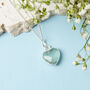 Healing Aquamarine Heart Gemstone Silver Necklace, thumbnail 2 of 10