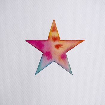 Handmade Watercolour Star Birthday Greetings Card, 5 of 9