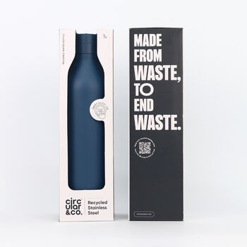 Circular And Co 1 L Stainless Steel Water Bottle Midnight Blue, 2 of 7