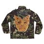 Gold Sparkly Owl Personalised Kids Camo Jacket, thumbnail 5 of 8