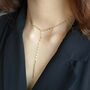 Dainty 14 K Gold Chain Drop Choker Necklace, thumbnail 5 of 6