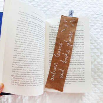Autumn Leaves Embroidered Bookmark, 4 of 4