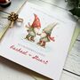 Handmade Special Couple Personalised Christmas Card, Skating Gonk Design, thumbnail 4 of 4