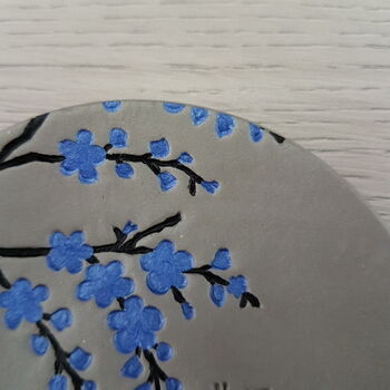 Personalised Blue Cherry Blossom Trinekt Dish, 2 of 4