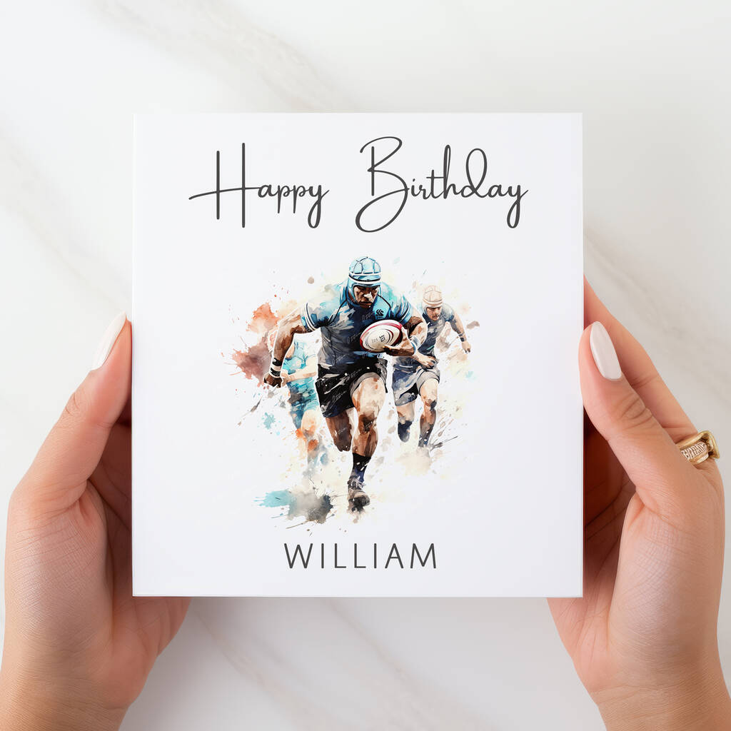 Personalised Birthday Card Rugby By Ottie Design