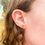 Gold Plated Engraved Moon Ear Jackets, thumbnail 3 of 4