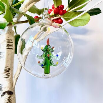 Christmas Tree Glass Blown Bauble, 2 of 4