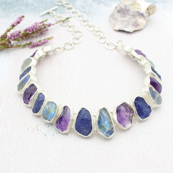 Tanzanite, Rainbow Moonstone And Amethyst Necklace, 3 of 7