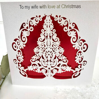 Christmas Card To My Wife Laser Cut, 2 of 2
