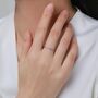 Sterling Silver Extra Skinny Pink Cz Pave Ring, thumbnail 6 of 12