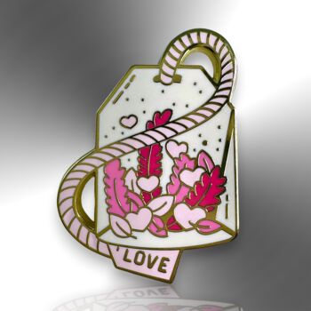 Small Pink Herbal Love Potion Tea Bag Hard Enamel Pin, 3 of 8