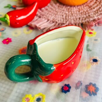 Strawberry Ceramic Small Milk Jug, 4 of 5