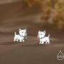 Sterling Silver West Highland Terrier / Westie Stud Earrings, thumbnail 1 of 12