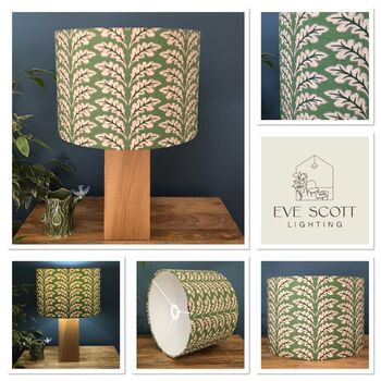 Woodcote Forest Green Botanical Drum Lampshades, 8 of 8