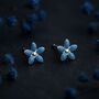 Sterling Silver Forget Me Not Flower Mini Stud Earrings, thumbnail 3 of 5