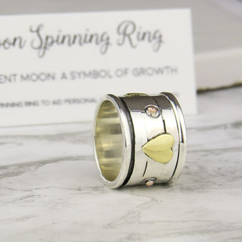 Crescent Moon Spinning Ring, 3 of 5
