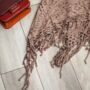 Cream Knitted Poncho With Tassels, thumbnail 2 of 4