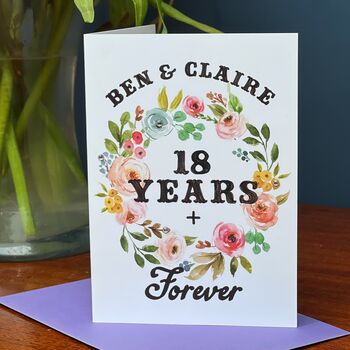 Anniversary Card With Couples Name And Number Of Days, 5 of 5