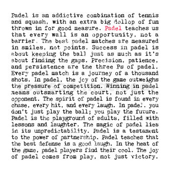 Padel Tennis Quotes Gift Print, 2 of 8