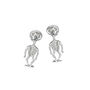 Halloween Sterling Silver Skeleton Stud Earrings, thumbnail 3 of 6