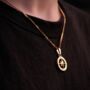Gold Plated North Star Compass Steel Necklace For Men, thumbnail 5 of 9