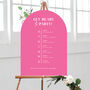Pink Curved Welcome Sign, Modern Bright Wedding, thumbnail 7 of 7