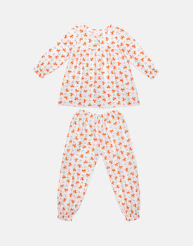 Girls Cotton Pyjama Set Cute Fox, 7 of 9