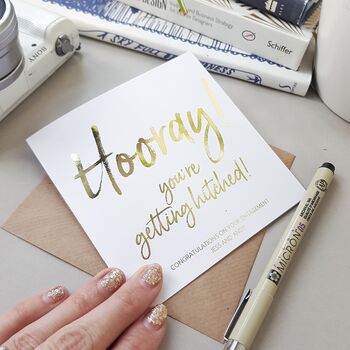 Engagement Wedding Card | Hooray You're Getting Hitched, 2 of 5