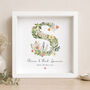 Personalised Botanical Initial Print For Couples, thumbnail 3 of 4