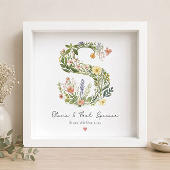 Personalised Botanical Initial Print For Couples, 3 of 4