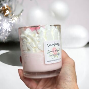 Handmade Bespoke Luxury Whipped Wax Pink Xmas Candle, 9 of 11