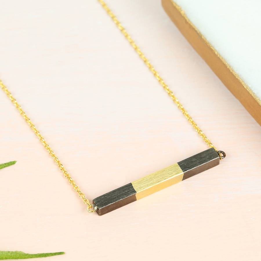 dipped horizontal bar necklace by lisa angel