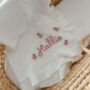 Personalised Frill White Blanket,Baby Gift, thumbnail 1 of 6