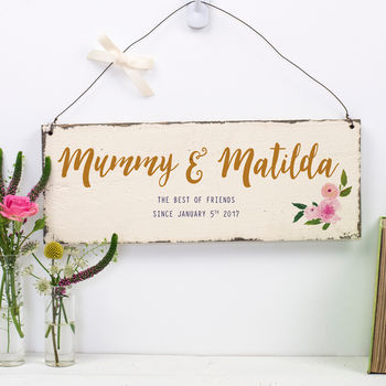 Personalised Mothers Day Floral Sign, 4 of 5