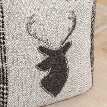 Grey Tweed Stag Weighted Door Stop, 2 of 4