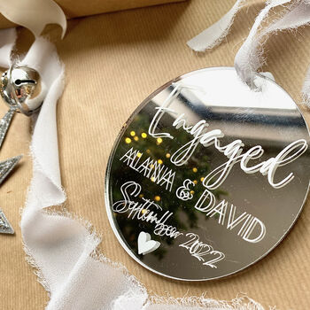 Personalised Engagement Christmas Tree Decoration, 3 of 8
