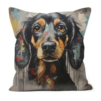 Dachshund Drip Hand Made Poly Linen Cushions, 6 of 7