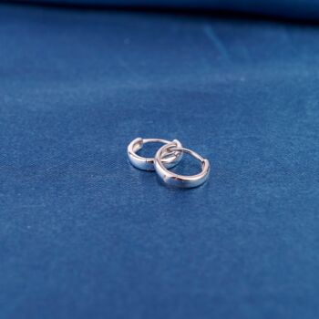 Silver Thick Huggie Hoop Earrings, 5 of 7