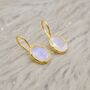 Rainbow Moonstone Sterling Silver Oval Earrings, thumbnail 3 of 12