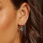 Flat Huggie Hoop Earrings In Sterling Silver, thumbnail 3 of 7