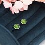 Sterling Silver Natural Jade Stud Earrings, thumbnail 7 of 12