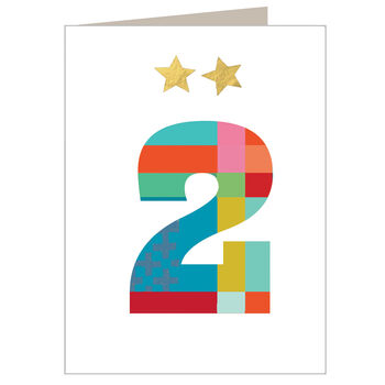 Mini Gold Star Number Two Card, 2 of 5