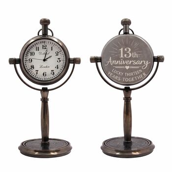 Personalised 13th Anniversary Bronze Desk Clock, 3 of 12