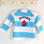 Personalised Striped Long Sleeved Baby T Shirt, thumbnail 1 of 4