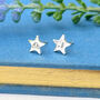 Zodiac Sign And Initial Star Silver Birthday Earrings, thumbnail 1 of 10