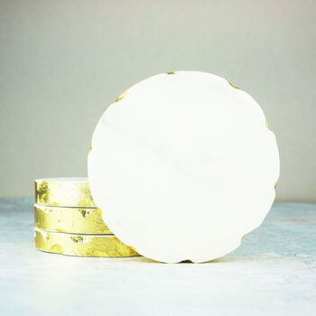 Round Handmade Marble Coasters Set Of Four, 2 of 2