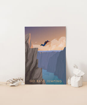 Go Base Jumping Travel Poster Art Print, 2 of 8